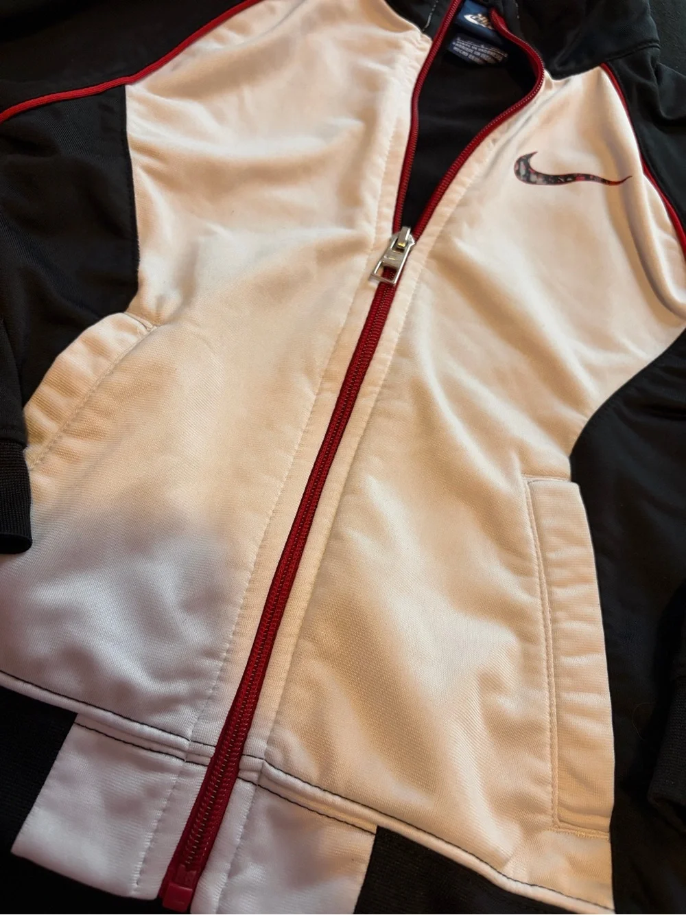 Nike Kid's Black & White Zip-Front Athletic Jacket